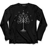Kendim Seçtim The Lord Of The Rıngs Trılogy Tree Of Gondor Uzun Kollu Siyah Erkek T-shirt