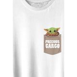 Kendim Seçtim The Mandalorian Bebek Yoda Cep Tasarımı Baskılı Tişört T-Shirt Beyaz - XL - 63A-Beyaz