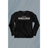 Kendim Seçtim The Mandalorian Bebek Yoda Cep Tasarımı Star Wars Uzun Kollu Tişört Baskılı T-Shirt - 001-Siyah - 2XL