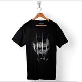 Kendim Seçtim The Wolverine Hugh Jackman Logo Marvel Baskılı Tişört Unisex T-Shirt - Siyah - XL