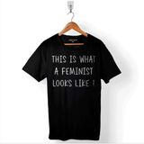 Kendim Seçtim This Is What A Feminist Looks Loke Güçlü Kadın Baskılı Siyah Unisex T-Shirt