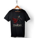 Kendim Seçtim Thor Avengers Marvel Logo Baskılı Tişört T-Shirt - XL - Siyah