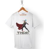 Kendim Seçtim Thor Avengers Marvel Logo Beyaz Erkek Tişört