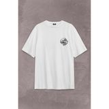 Kendim Seçtim Tipografik Istanbul Silüet Tasarım Martı Sırt Ön Baskılı Oversize Tişört T-Shirt - Beyaz