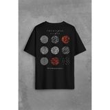Kendim Seçtim Twenty One Pilots Logo Stressed Sırt Ön Baskılı Oversize Tişört T-Shirt - Siyah