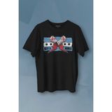Kendim Seçtim Unisex T-Shirt Eldiven Blue Flag cm Punk Fitness Dövüş Boks Gym Spor Baskılı Siyah Tişört - XS