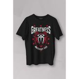 Kendim Seçtim Unisex Tişört Greatness Roman Reigns Gym Spor Fitness Siyah Baskılı T-Shirt - XL