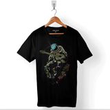 Kendim Seçtim Uzayda Gitar Çalan Astronot Cosmos Guıtar Galaksi Baskılı Tişört T-Shirt - 2XL - Siyah