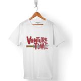 Kendim Seçtim Venture Adventure Time Logo Bıçak Beyaz Erkek Tişört