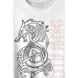 Kendim Seçtim Viking Fenrir Wolf Vikings Kurt Kafa Street Baskılı Tişört T-Shirt Beyaz - XL - 63A-Beyaz