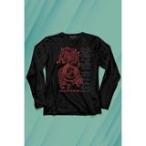 Kendim Seçtim Viking Fenrir Wolf Vikings Kurt Kafa Street Uzun Kollu Tişört Baskılı T-Shirt - 001-Siyah - XS