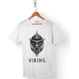 Kendim Seçtim Vikings Skull Head İskandinav Vikingler Beyaz Erkek Tişört