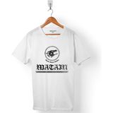 Kendim Seçtim Wataın Wolf Black Metal Mılıtıa Logo Erkek Tişört - Beyaz - Renkli