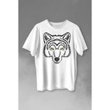 Kendim Seçtim Wolf Head Kurt Silüeti Kafa Bozkurt Baskılı Tişört T-Shirt Beyaz - 63A-Beyaz