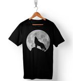 Kendim Seçtim Wolf Moon Bozkurt Ay Uluyan Kurt Göktürk Erkek Tişört - 2XL - Siyah