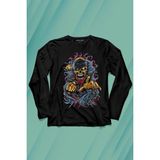 Kendim Seçtim Zombie Halloween Skull Darkness Vampir Uzun Kollu Tişört Baskılı T-Shirt - 001-Siyah - XS