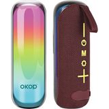 Kendimizden Bluetooth Hoparlör Rgb Işıklı Taşınabilir Mini Ses Bombası Radyo Özellikli KP-558 - Bordo