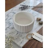 Kendin Boya Taş Tozu Dikey Oluklu / Mini Kase / Mumluk Hobi Seti (12 Renk Boya + Fırça Hediyeli)