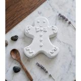 Kendin Boya Taş Tozu Zencefilli Kurabiye Adam / Gingerbread Man Bardak Altlığı ve Hobi Seti (6 Renk Boya + Fırça Hediyeli)