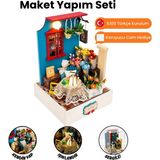 Kendin Yap Minyatür Çiçek Köşesi – LED Işıklı Ahşap Maket Hobi Seti | DIY Dekoratif Maket Ev Kiti