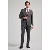 Kendinden Desenli Bez Ayağı Mono Yaka Tam Astar Esnek 4 Drop Comfort Fit Takım Elbise 1001250169 - Füme - 48