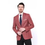 Kendinden Desenli Slim Fit Bordo Ceket | Wessi
