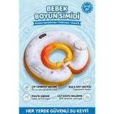 Kendinden Şişen Bebek Yüzme Simidi Süngerli Çift Emniyet Kilitli 0-1 Yaş Turuncu Simit