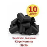 Kendinden Yapışkanlı 10 Adet Siyah Yumuşak Bebek Çocuk Köşe Koruma Masa Sehpa Mobilya Darbe Koruyucu