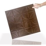 Kendinden Yapışkanlı 3D Kabartmalı Teak Yuvarlak Desen Pvc Duvar Panel 41X41 Cm/ 6 Adet /1 M² - 41 x 41 cm