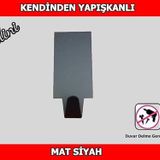Kendinden Yapışkanlı 4 Lü Paket Dikdörtgen Mat Siyah Bornoz Havlu Askısı