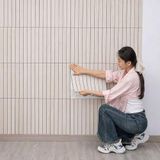 Kendinden Yapışkanlı Ahşap Duvar Çıtası Desenli Duvar Paneli 30x60cm (1, açık kahve)