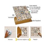Kendinden Yapışkanlı Çıkartması, Zemin Duvar Kaplama, Yapışkanlı Kaplama Pvc Apricot Desenli 30X30 cm (11 Adet / 1 M²) - Option-1 - -50 C