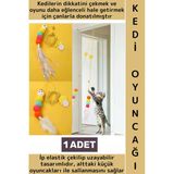 Kendinden Yapışkanlı Evcil Hayvan Pet İlgi Çekici Renkli Sevimli Eğitici Elastik Kedi Oyun Oltası