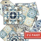 Kendinden Yapışkanlı Fas 4 Desenli Pvc Karo 5’li Paket (15x15 cm)