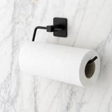 Kendinden Yapışkanlı Kağıt Havluluk Ve Rulo Havlu Askısı - Deliksiz Montaj, Paslanmaz Metal, Mat Siyah - Mutfak Ve Banyo İçin Duvara Monte Ha