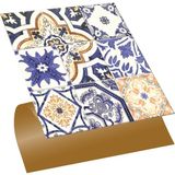 Kendinden Yapışkanlı Karma Mavi Çini Desenli Pvc Karo 30X30 cm (33 Adet) 3m2