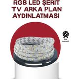 Kendinden Yapışkanlı LED Şerit Televizyon Aydınlatması 2mt - HS1351-2346 - Çok Renkli