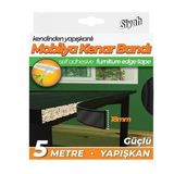 Kendinden Yapiskanli Masa,Raf,Dolap,Tezgah,Mobilya Kenar Bandi 18Mmx5 Metre-Siyah