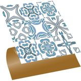 Kendinden Yapışkanlı Mavi Kabuki Desenli Pvc Karo 30X30 cm (33 Adet) 3m2