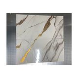 Kendinden Yapışkanlı Mermer Seramik Desenli Köpük Pvc Duvar Paneli (30X60 cm 0,18 M ) Banyo Mutfak - Sarı