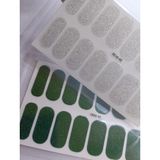 Kendinden Yapışkanlı Nail Sticker 2 Paket Tırnak Stickeri Takma Yapışkanlı Oje Yeşil Beyaz Simli