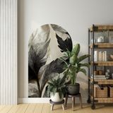 Kendinden Yapışkanlı Oval Kesim Çiçekli Dekoratif Duvar Kağıdı Stickeri, Kolay Uygulama, Su Geçirmez (100x175 cm, Çiçekli3)