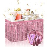 Kendinden Yapışkanlı Rose Gold Metalize Püsküllü Masa Eteği 24242451563