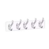 Kendinden Yapışkanlı Şeffaf Güçlü 5 Kancalı Kapı Duvar Askısı 35X7 cm