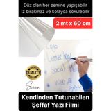 Kendinden Yapışkanlı Şeffaf Tahta Filmi 200X60 cm Okul Kreş Ofis Not Alma Yazı Çalışma Panosu Folyo - diğer