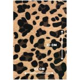 Kendinden Yapışkanlı Tüylü Leopar Kumaş Ayakkabı Çanta Araç İçi Döşeme Hobi Ürünleri 21 X 30 Cm