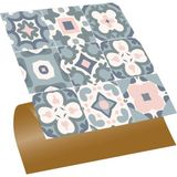 Kendinden Yapışkanlı Yeşil-Pembe Pvc Karo 30X30 cm (33 Adet) 3m2