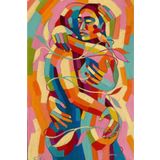 kendinyaphobi Sayılarla Boyama Seti 40 X 50cm Çerçeveli Kasnaklı: Renkli Sarılış