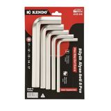 Kendo 5 Parça Büyük Alyan Seti, Krom-Vanadyum Çelik, Alyan Anahtar Takımı, Sertleştirilmiş Çelik, Isıl İşlem Uygulanmış, Dayanıklı, Tamirat Aleti, Kavisli ve Estetik Tasarım
