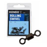 Kendo Rolling Swivel No:10 Siyah Nikel Balıkçı Fırdöndü (15'Li Paket)